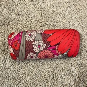 Vera Bradley Floral Eyeglass Case with Red and Pink Design